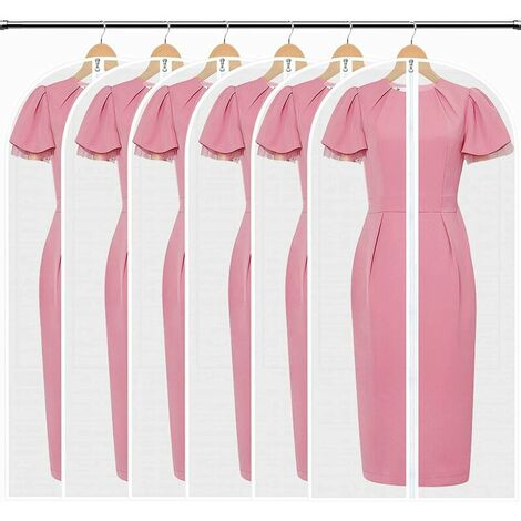 Lot de 6 housses de vêtements Sacs de protection Housse transparente anti-poussière PEVA ， 6 × XXL (140 x 60 cm)