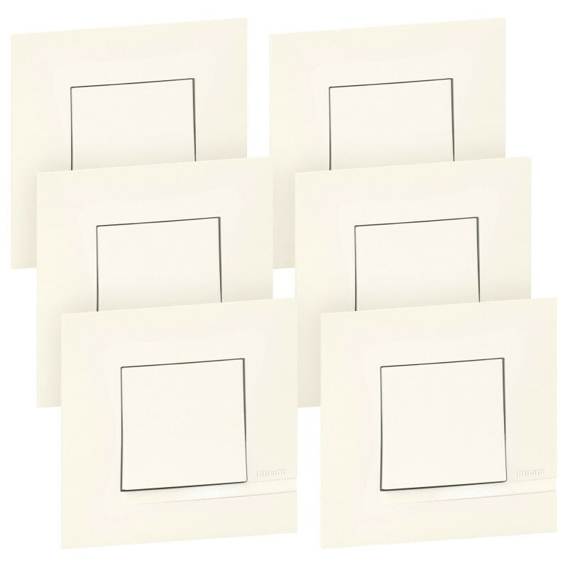 Legrand - Lot de 6 interrupteurs ou va-et-vient Altège 10A livrés avec plaques finition Neige (BTAL61DL)