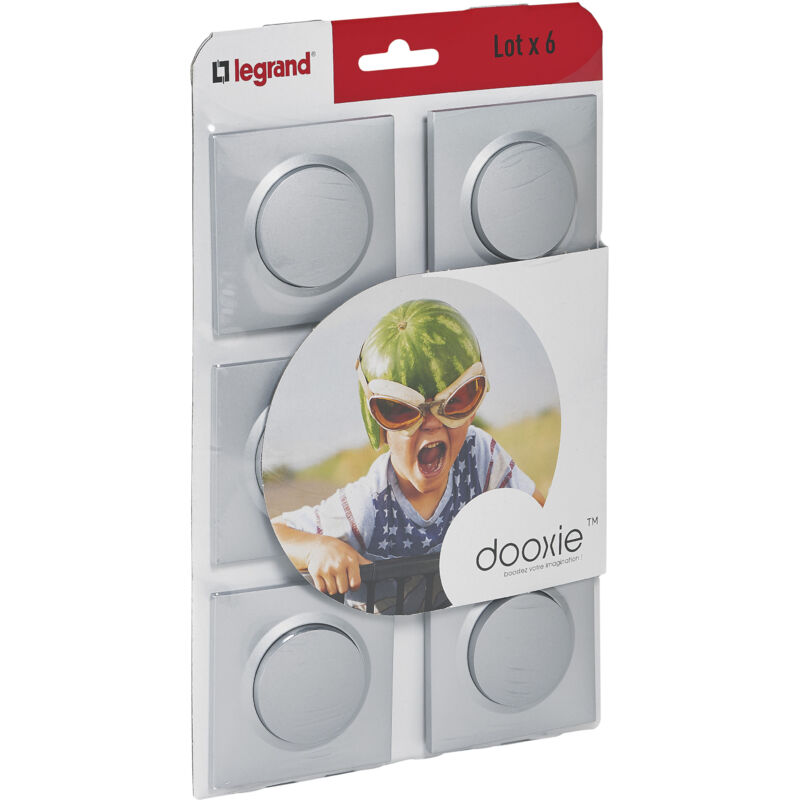 Interrupteurs Legrand Dooxie Alu - Lot de 6