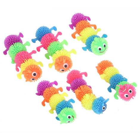 Lot de 6 jouets à mâcher et mordiller en forme de chenille souple pour chat, pour nettoyer les dents et jouer.