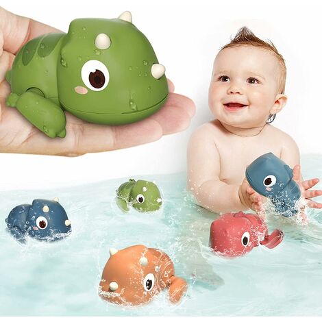 Lot de 6 jouets de bain pour bébé Dinosaure flottant Wind Up Swimmin Pool Games Cute Kid Bathtub Toys for Toddlers1-3 4 5 + Years Old Boys & Girls