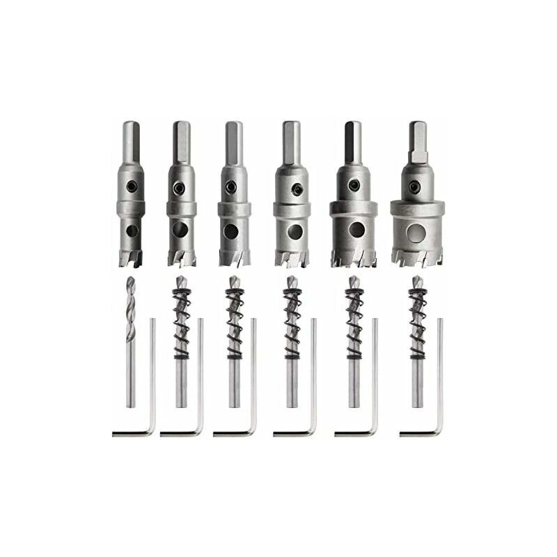 Scies-cloches en carbure de tungstène ultra-résistantes : Pour une perforation précise de l'acier inoxydable, du fer et autres matériaux - Lot de 6