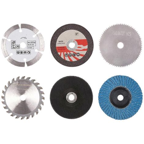 Lot de 6 lames de scie circulaire pour meuleuse d'angle à alésage de 10 mm, 75 mm