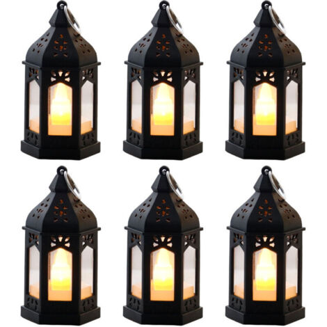 Lot de 6 lampes à pétrole LED rétro – Lampes de table vintage, lumière chaude, sûres et économes en énergie, éclairage d'ambiance pour le Ramadan, les fêtes et la décoration intérieure