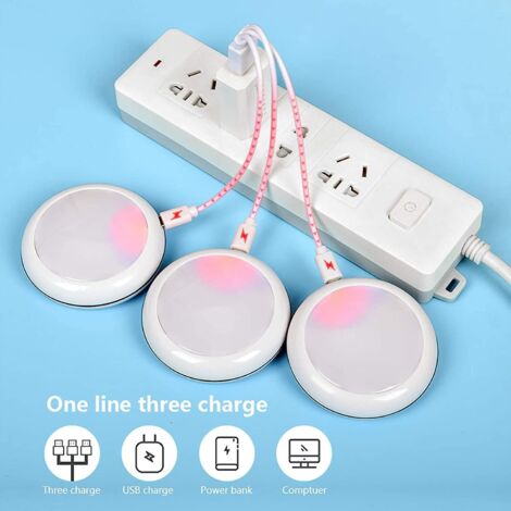 Lot de 6 lampes LED RGB sans fil pour sous-meuble avec batterie rechargeable USB - Idéales pour la cuisine, les étagères, les vitrines et le garde-manger - Télécommande et luminosité réglable - 16,5 x