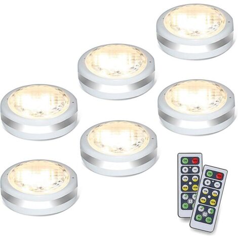 Lot de 6 lampes LED sans fil avec télécommande