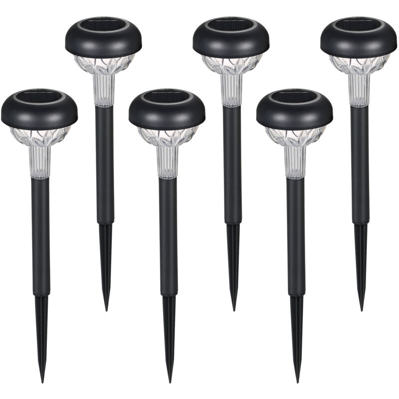 Lifcausal - Lot de 6 lampes solaires d'extérieur à led pour pelouse, contrôle sensible de la lumière/cellule rechargeable 600 mAh intégrée/résistance