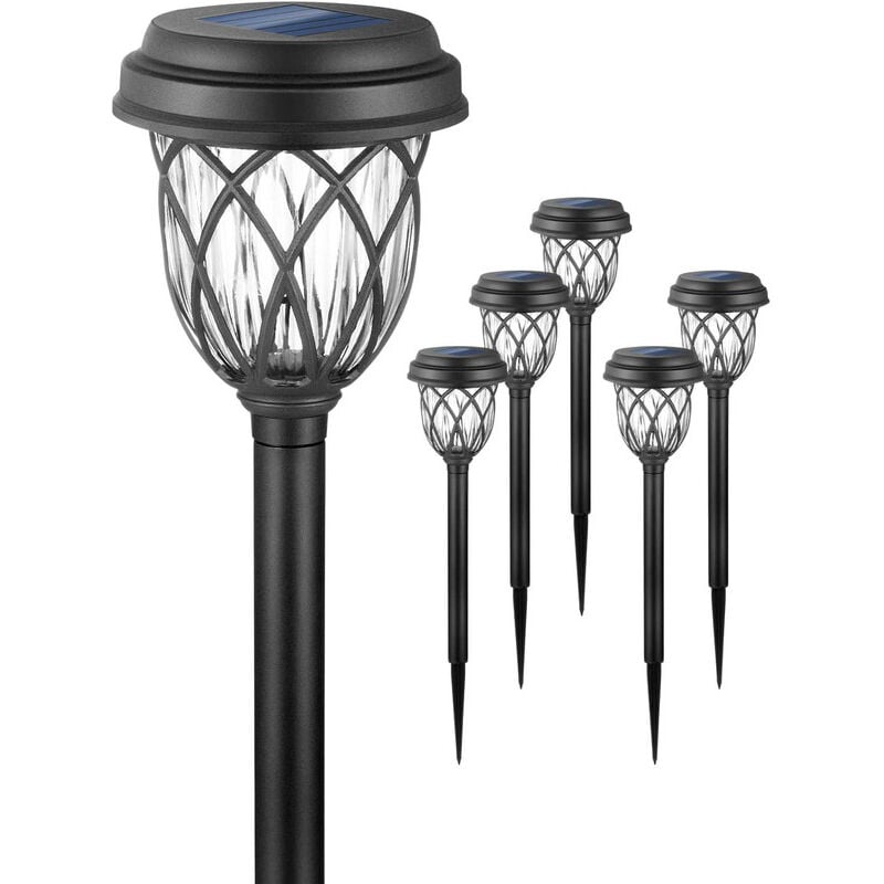 Tigrezy - Lot de 6 lampes solaires d'extérieur pour allée de jardin, trottoir, allée