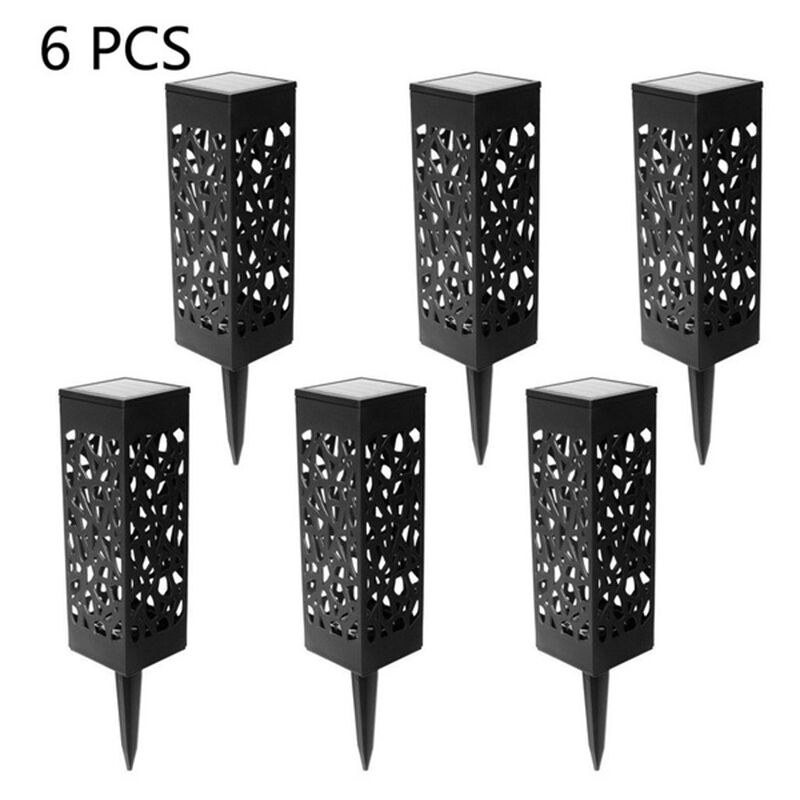Lot de 6 lampes solaires extérieures,Lumière blanche,Lampe de pelouse d'extérieur lampe creuse