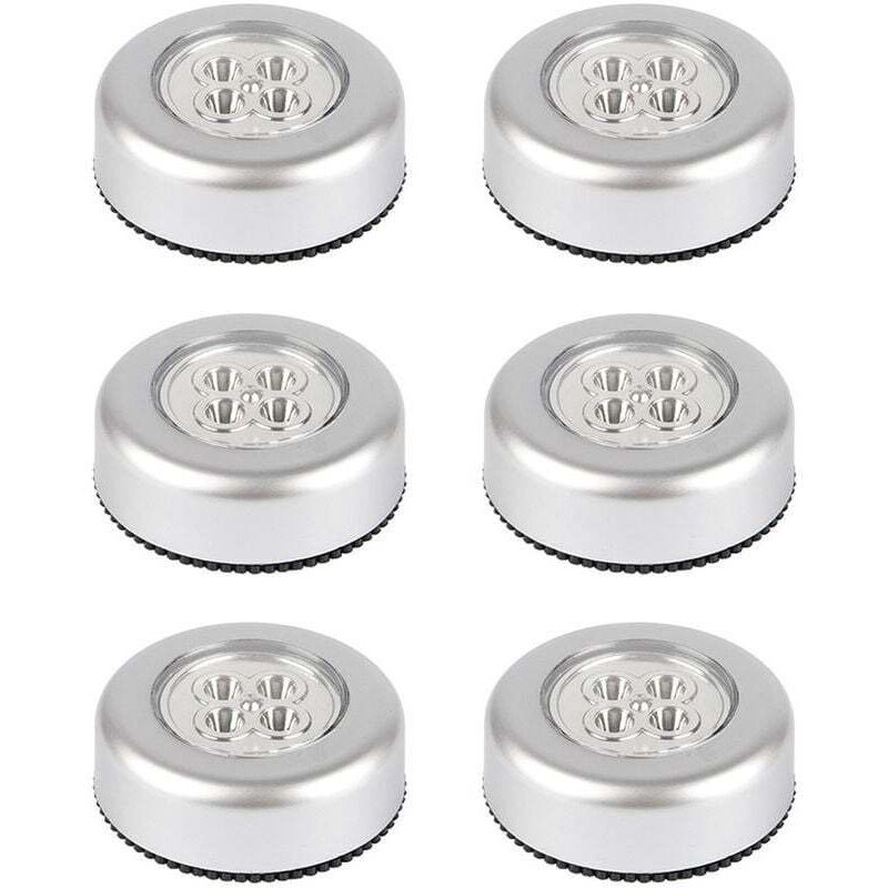 Lot de 6 lampes tactiles sans fil à piles, à clipser pour placards, comptoirs ou buanderies, sans fil, piles non incluses