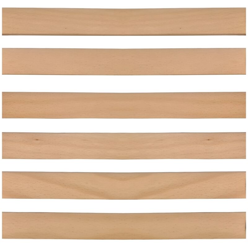 Lot de 6 Lattes 70 cm 700mm Largeur 38mm épaisseur 8mm bois hêtre durable Sommier lit canapé clic clac bz 7 plis rechange renfort résistant soutien