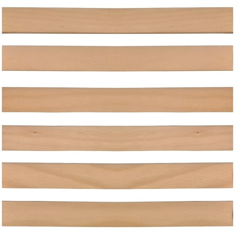 Scm Créations - Lot de 6 Lattes 87,3 cm 873mm Largeur 38mm épaisseur 8mm bois hêtre durable Sommier lit canapé clic clac bz 7 plis rechange renfort