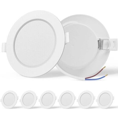 Lot de 6 LED Spot Encastré, haute luminosité, Spots LED Encastrables Plafond, 9W equivalent 72W incandescence, AC 230V, Lumière naturelle 4000K, pour salle de bain, salon, Ф90-110mm