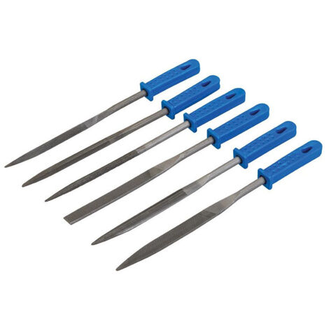 Lot De 6 Limes 160 Mm - Pour Métal, Bois, Plastique, Poignée Antidérapante, Idéal Pour L'affûtage Et Le Façonnage - 6