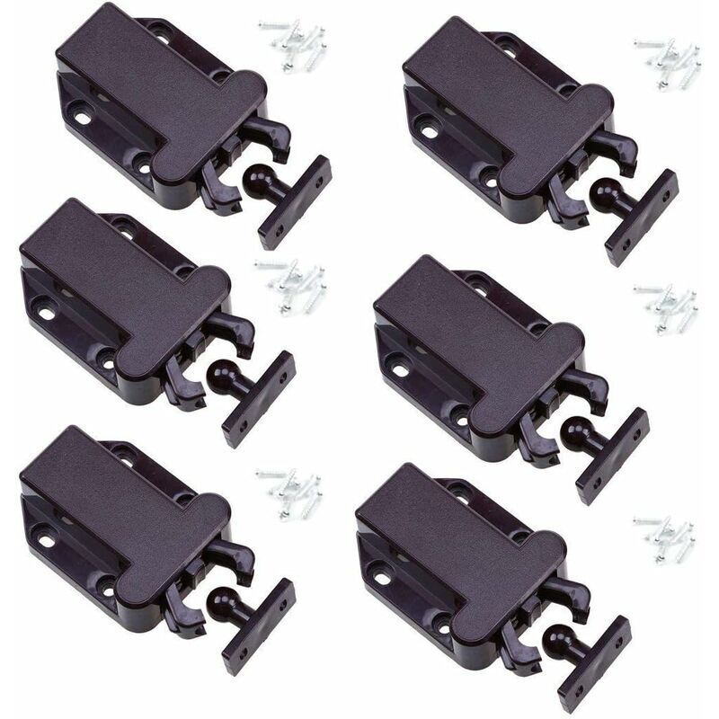 Debuns - Lot de 6 loquets à libération tactile pour placard – Loquets non magnétiques pour tiroir,de