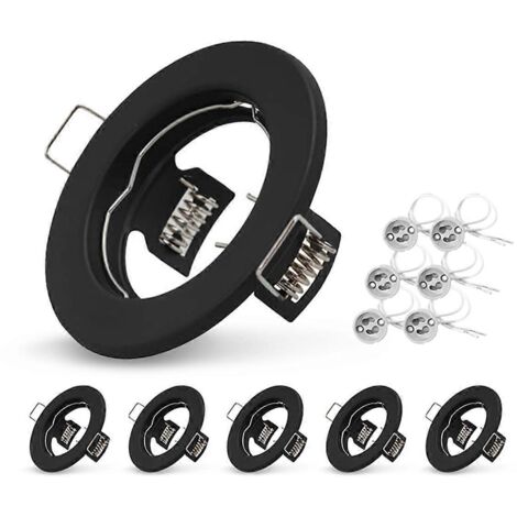 Lot de 6 luminaires encastrés LED noirs avec cadre pour plafonnier