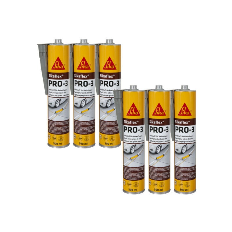 Sika - Lot de 6 mastics autonivelants flex pro 3 - Gris béton - 300ml
