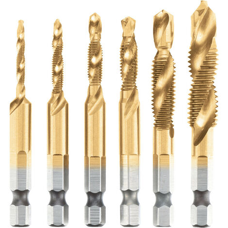 Lot de 6 mèches à tarauder HSS M3 à M10