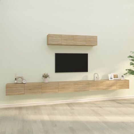 Lot de 6 Meubles TV - Armoire Télévision Moderne  Banc TV Chêne sonoma Bois d'ingénierie -FR91035