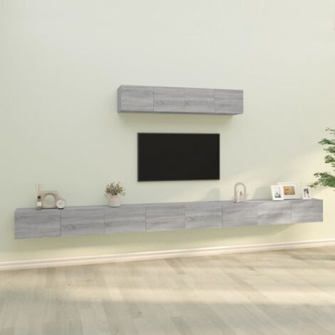 Lot de 6 Meubles TV - Armoire Télévision Moderne  Banc TV Sonoma gris Bois d'ingénierie -FR41123