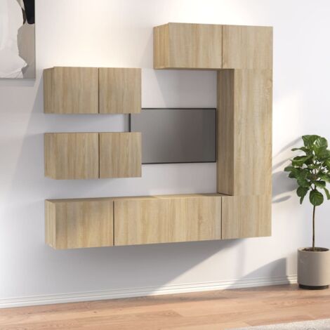 Lot de 6 Meubles TV,Banc TV,Ensemble de meubles Chêne sonoma Bois d'ingénierie -BV54022