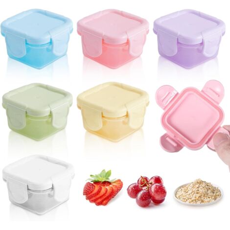 Lot de 6 mini-boîtes de rangement–Compactes et réutilisables– Idéales pour les boîtes à lunch, les pique-niques et la préparation