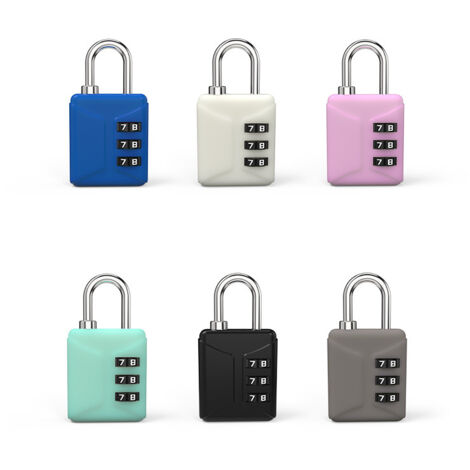Lot de 6 mini cadenas à combinaison 3 chiffres pour bagages, sacs à dos et casiers.
