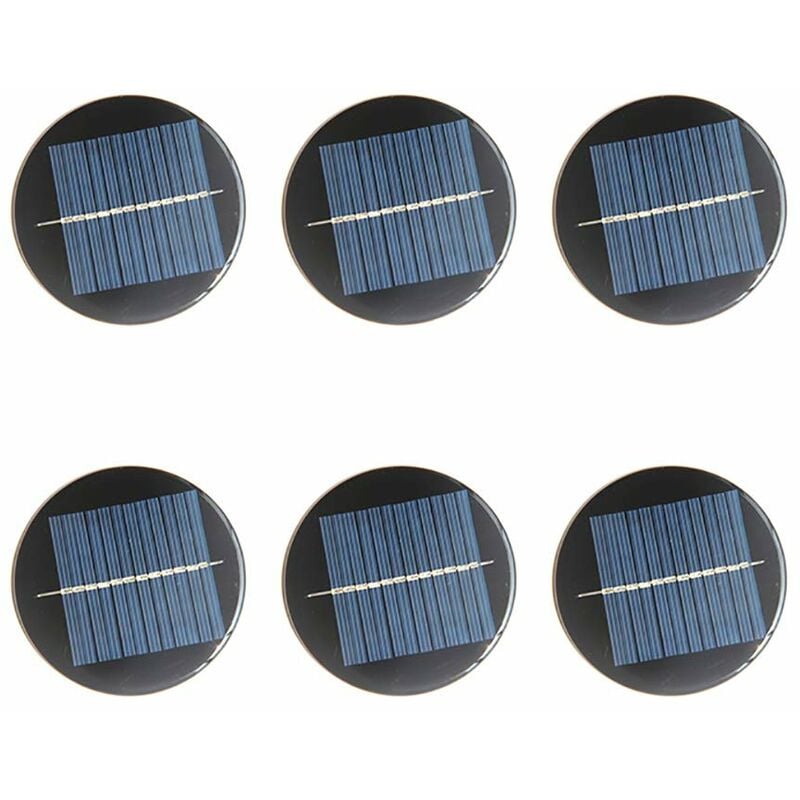 Lot de 6 mini cellules de panneau solaire 6 v 80 mm pour énergie solaire, bricolage, maison, jardin, projets scientifiques – Jouets – Chargeur de