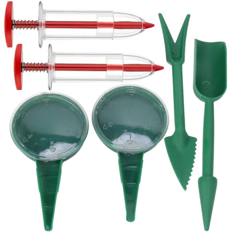 Lot de 6 mini distributeurs de graines avec outil de repiquage pour l'intérieur et l'extérieur