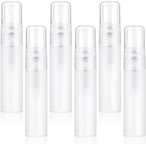Lot de 6 mini flacons pulvérisateurs de 5 ml - Transparent - Rechargeable - Mini flacons pulvérisateurs en plastique - Portable - Pour les voyages en plein air et le bureau