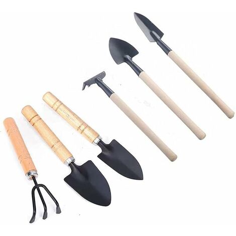 Lot De 6 Mini Outils De Jardinage À Main - Petits Outils Légers En Fer - Râteau - Pelle - Bêche - Pour Intérieur Et Extérieur - Plantation En Pot MINKUROW