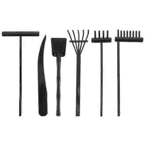 Lot de 6 mini râteaux de jardin Zen, outils de jardinage en plastique pour table de méditation