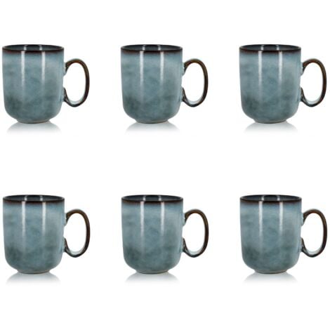 OGO LIVING Lot de 6 mugs en grès 40cl, ARONAL