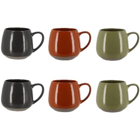 Lot de 6 mugs en grès 40cl, TERRA