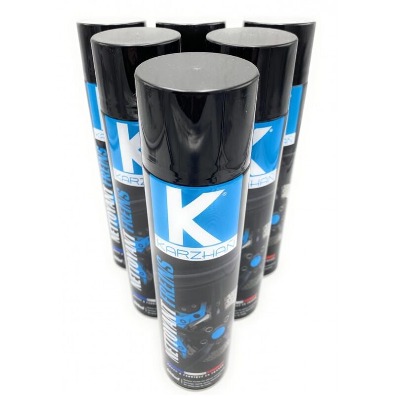 Karzhan - Lot de 6 Nettoyant Freins aérosols 600 ml