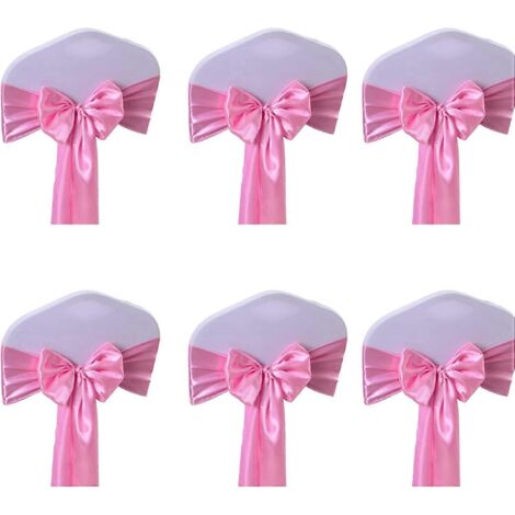 Lot de 6 nœuds papillon en satin pour chaises, avec ruban doux.