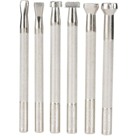 Lot de 6 outils de sculpture sur cuir antidérapants avec motif imprimé poisson et poignée pour bricolage (imprimé poisson)