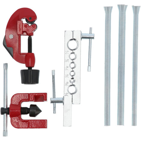 Lot de 6 outils de tubage CT‑8012, coupe‑tube G‑type avec 3 ressorts et réameur pour tuyaux cuivre/aluminium de 3‑28mm