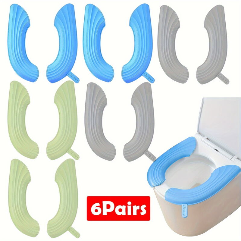 Lot de 6 paires de coussins de siège de toilette, housses de siège de toilette imperméables en eva, coussins doux et chauds réutilisables,