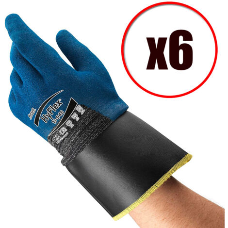 Lot de 6 paires de gants de travail en PU anti coupure Hyflex 11-948 EN388 Taille - Taille 9