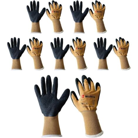Lot de 6 paires de gants gants, taille 9, marque WÃ¼rth