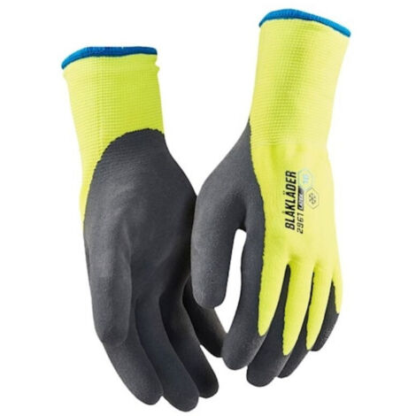 Lot de 6 paires - Gants artisan doublés latex trempé 2961 - Jaune fluo 11