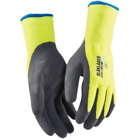 Lot de 6 paires - Gants artisan doublés latex trempé 2961 - Jaune fluo 8