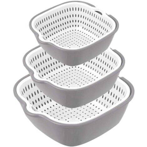 Lot de 6 paniers d'égouttage multifonctionnels pour fruits et légumes, usage domestique en cuisine
