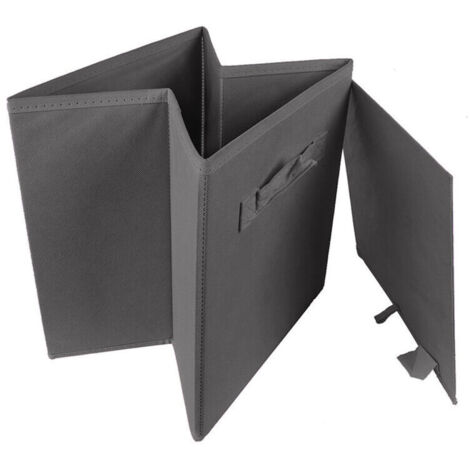 Lot de 6 paniers pliables en tissu gris 27 x 27 x 27 cm