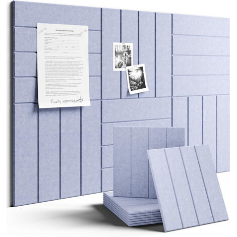 Lot de 6 panneaux d'affichage en feutre, panneaux de décoration murale, panneaux muraux épais, à assembler librement, pour la décoration de bureaux, 30 × 30 cm, violet clair