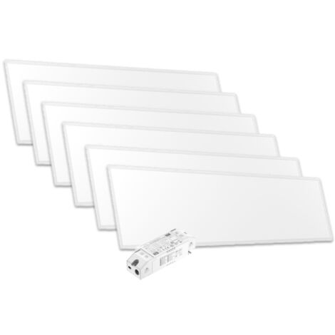 Lot de 6 Panneaux LED 120x30 30W DALI 120lm/W IP44 28mm avec Transfo V3 - 120 deg - Blanc neutre - 4000K
