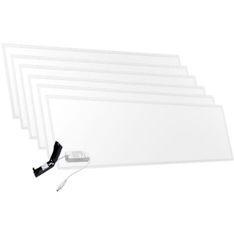 Lot de 6 Panneaux LED 120x30 35W 120lm/W IP44 28mm avec Transfo V3 - 120 deg - Blanc chaud - 3000K