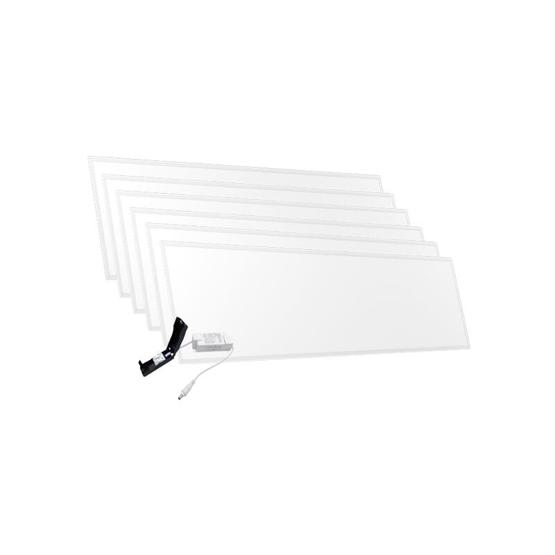 Lot de 6 Panneaux led 120x30 35W 120lm/W IP44 28mm avec Transfo V3 - 120 deg - Blanc neutre - 4000K