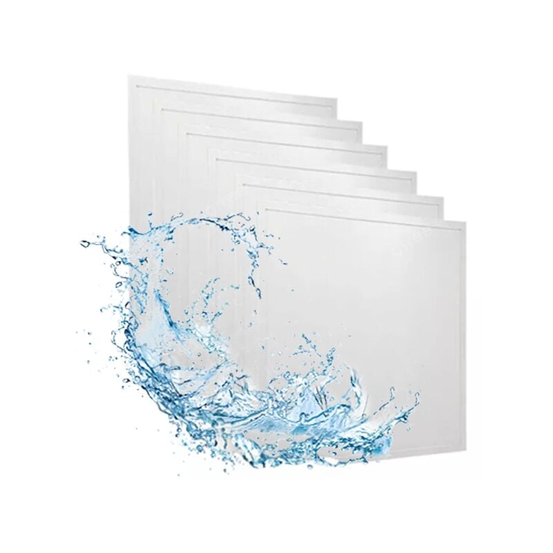 V-tac - Lot de 6 Panneaux led étanches 60x60 34mm 36W 120lm/W IP65 avec Transfo VT-6235 - 110 ° - Blanc froid - 6500K